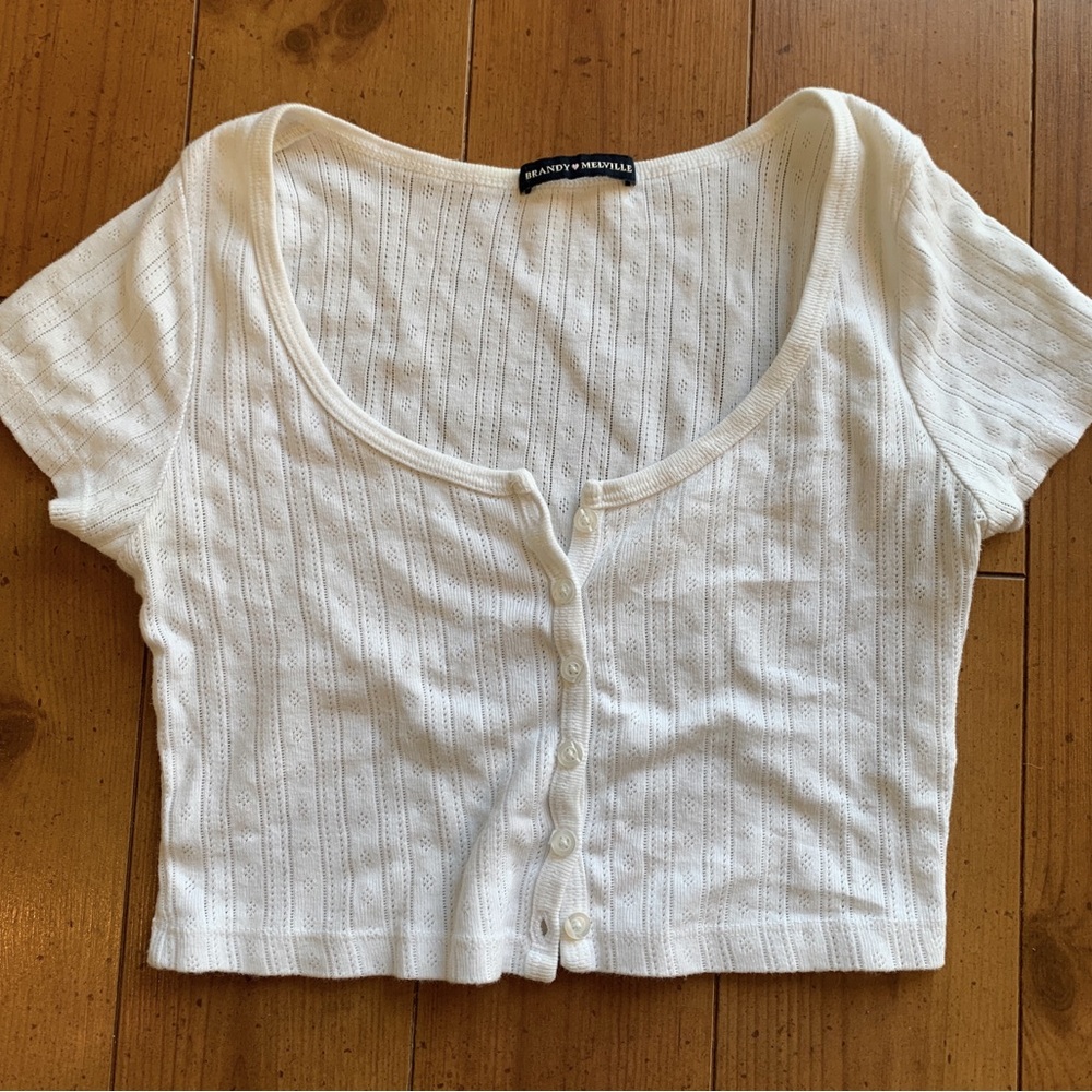 Brandy Melville Zelly cropped eyelet top